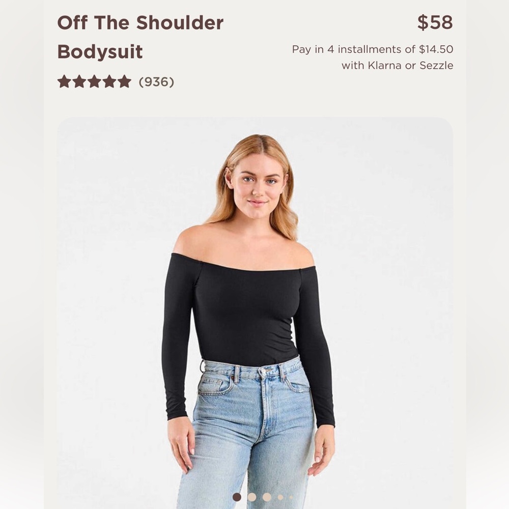 Nuuds Off The Shoulder Bodysuit Black